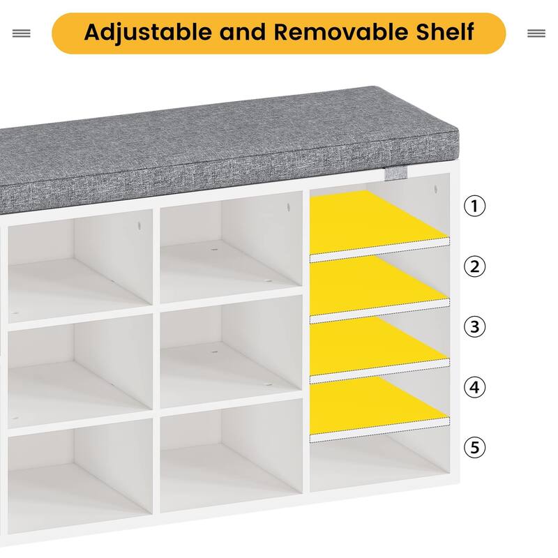 Shoe Storage Bench with Cushion