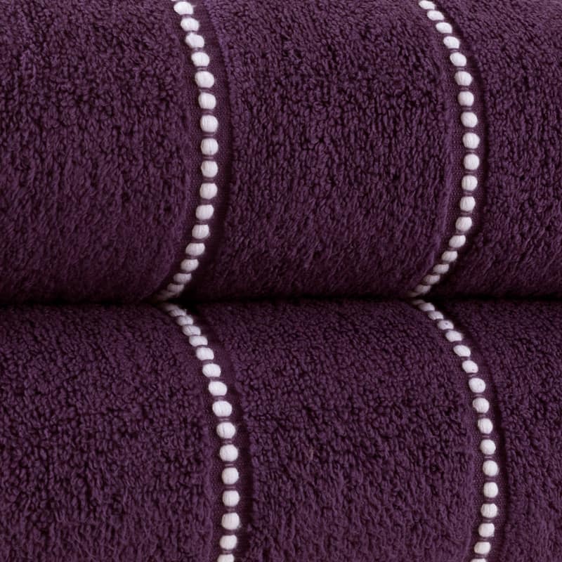 2-Piece Washable Bathroom Towels Set - Made From 100% Zero Twist Cotton - Quick Dry and Absorbent by Lavish Home (Eggplant)