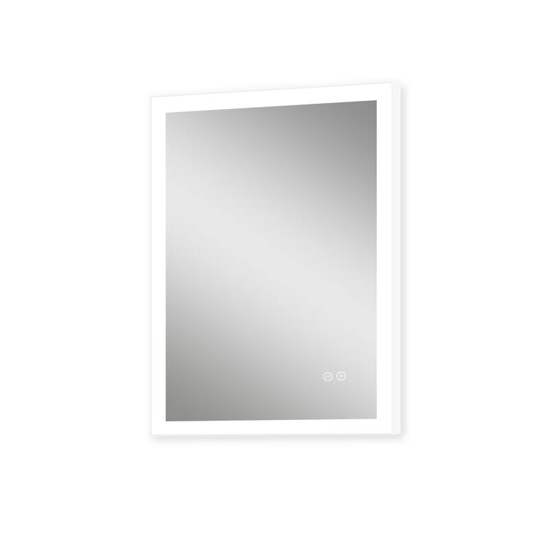 Wall Mounted Bathroom Frameless With Back/Front Light LED Mirror,Anti-fog