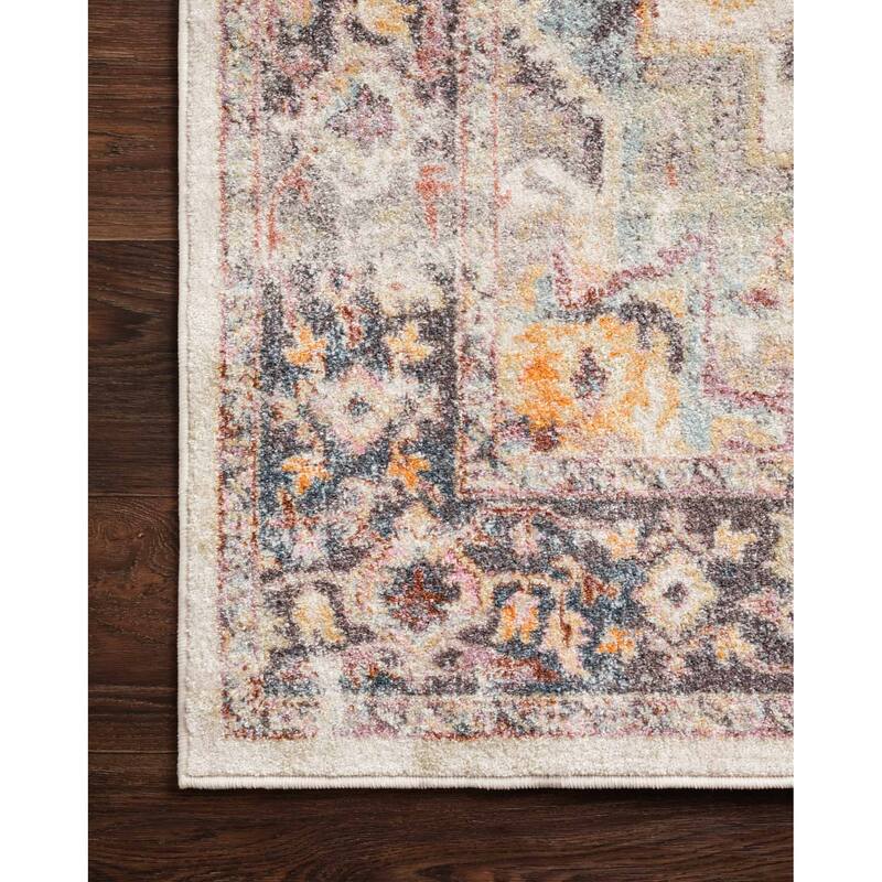 Alexander Home Jennifer Collection Bohemian Medallion Distressed Area Rug
