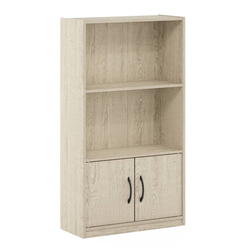 39.5 in. Tall Dark Pine Wood 2-Shelf Bookcase