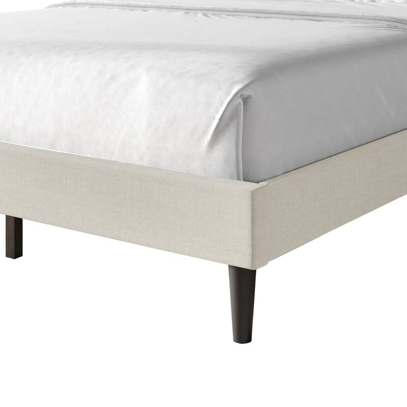 CraftPorch Elegance Wingback Upholstered Linen Bed