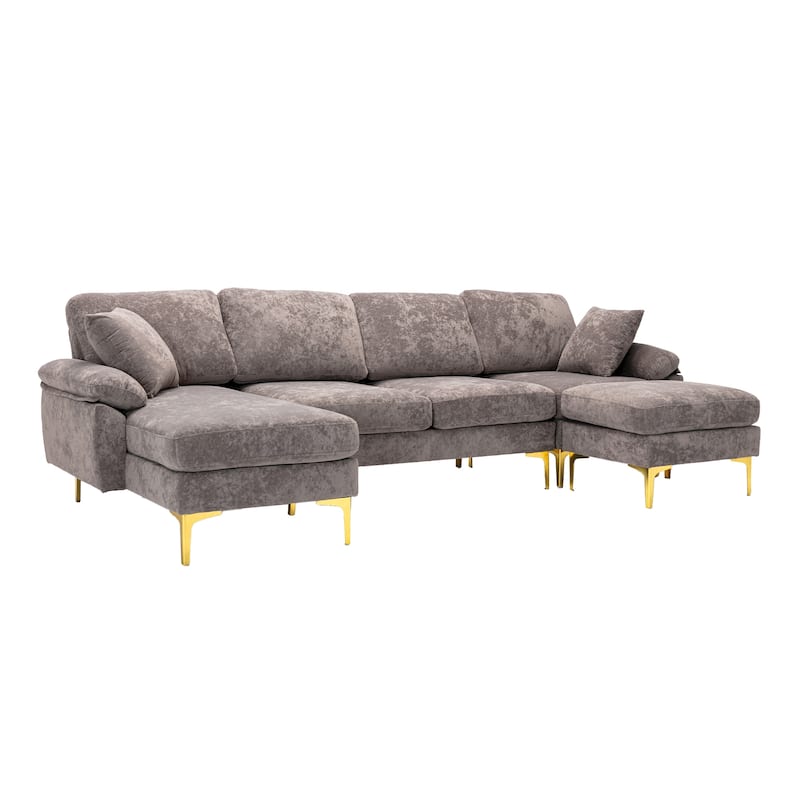 Ushape Sectional Sofa with Removable Cushions and Sofa Slipcovers