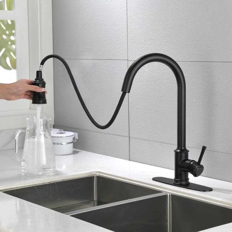 High Arc Stainless Steel Kitchen Faucet with Pull Down Sprayer