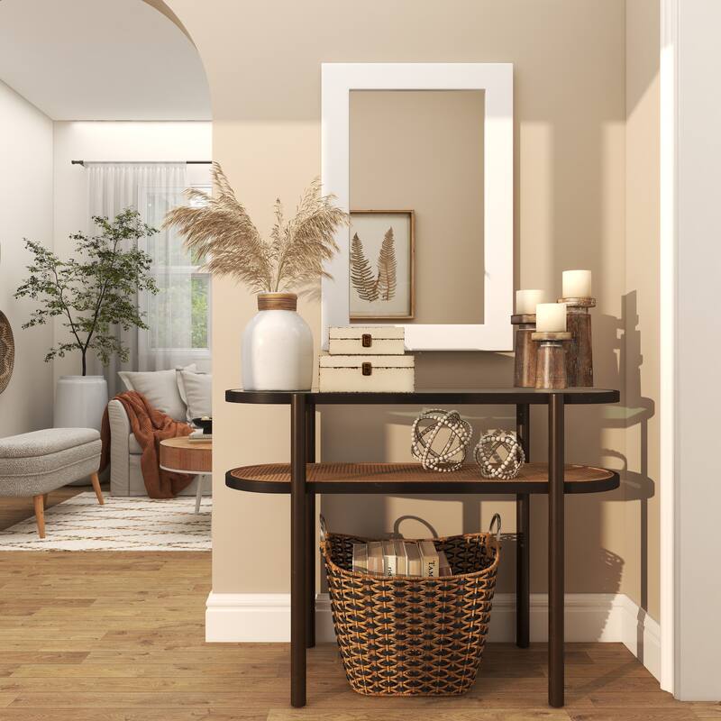 White Wooden Room Wall Mirror