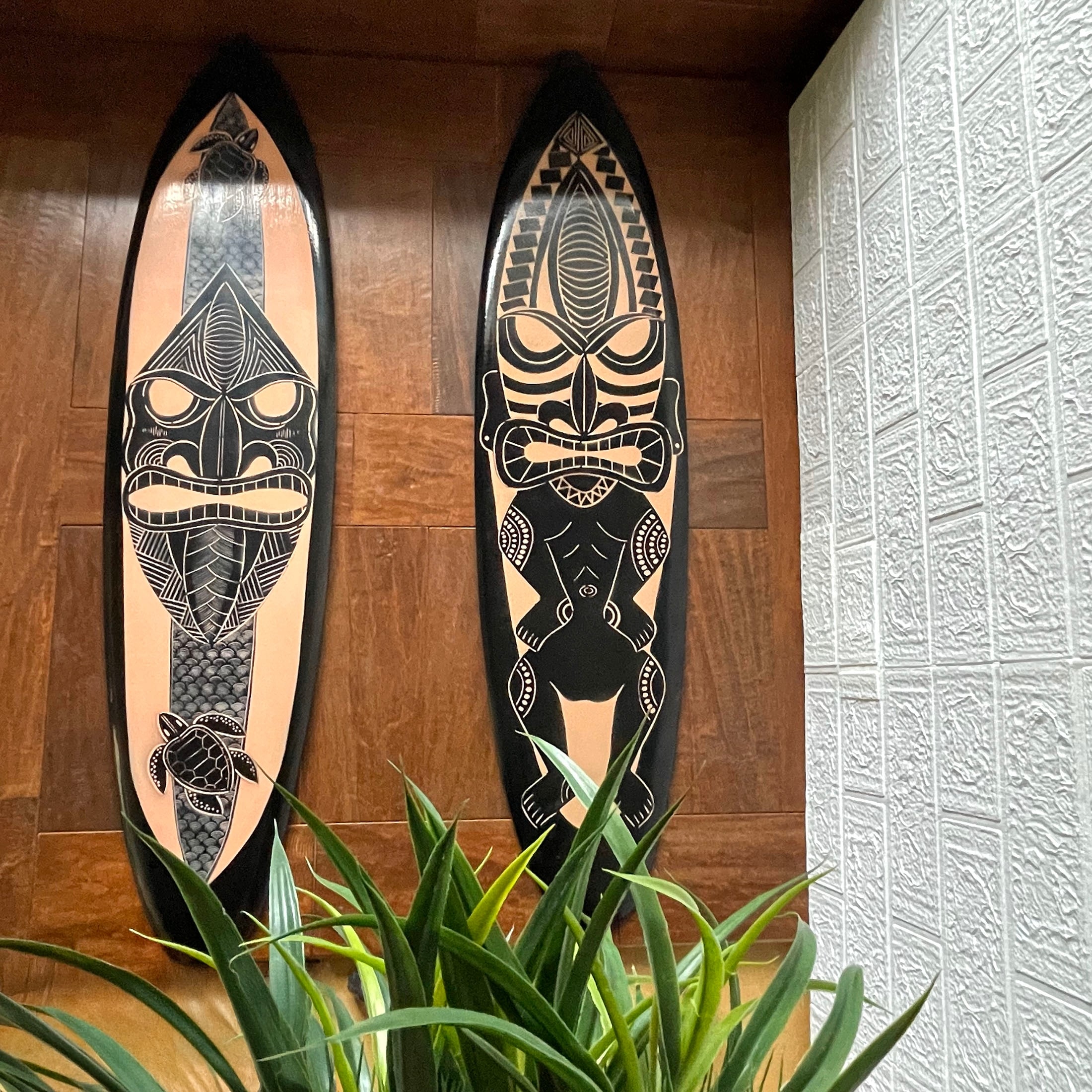 Set Of 2 Surfboards Tiki Mask Design, 39