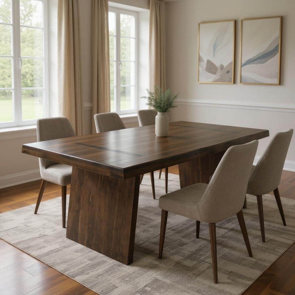HomeRoots 86" Dark Brown Wood Live Edge Dining Table - 86.00 in. x 30.00 in. x 40.00 in.