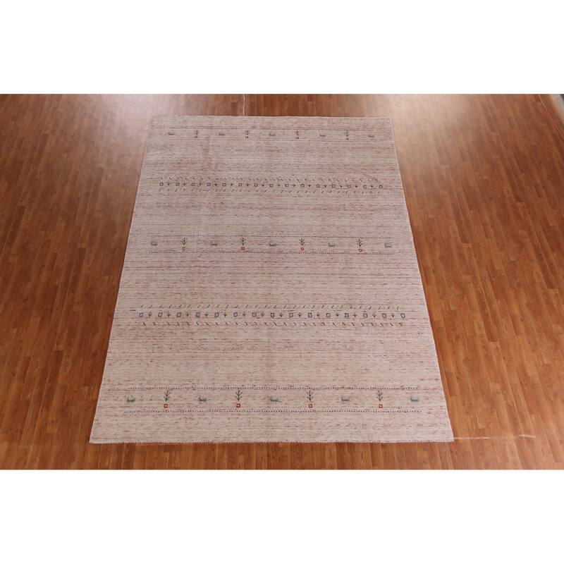 Hand Knotted Oriental 100% Wool Carpet Tribal Animal Pictorial Multi-Colored Gabbeh Area Rug - 11' 5'' X 8' 8''