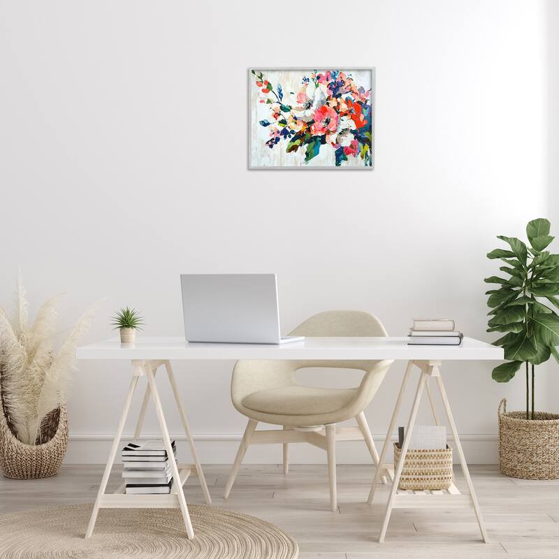 Stupell Abstract Flower Blooming Branch Framed Giclee Art Design By Franklyn Gregory