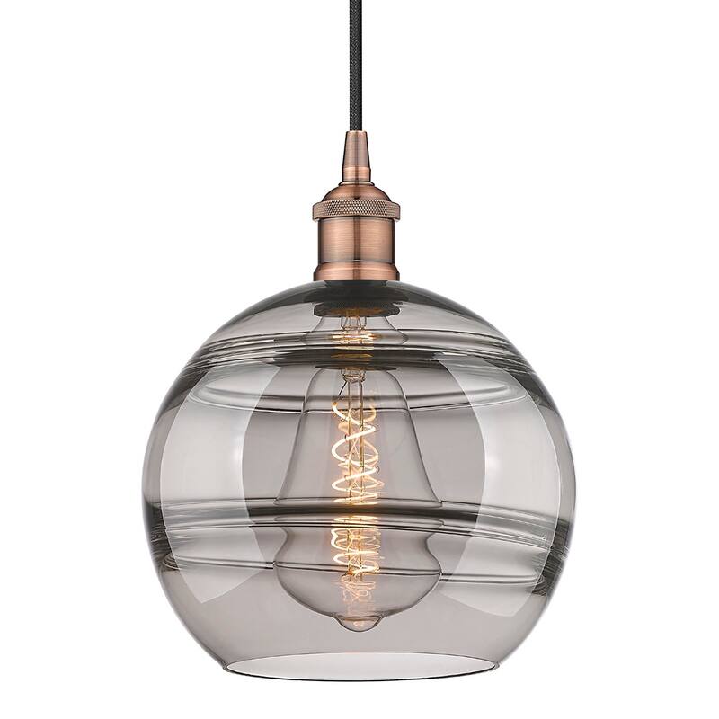 Innovations Lighting 616-1P 12 10 Rochester Pendant Rochester 10" Wide - Antique Copper / Light Smoke