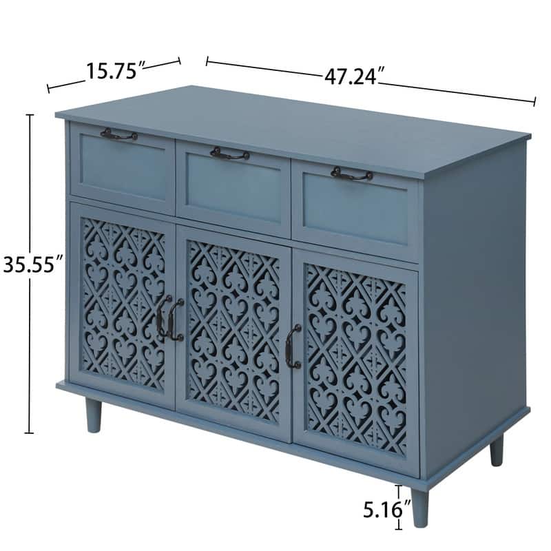 American Style Wood Sideboard Buffet Cabinet with Storage