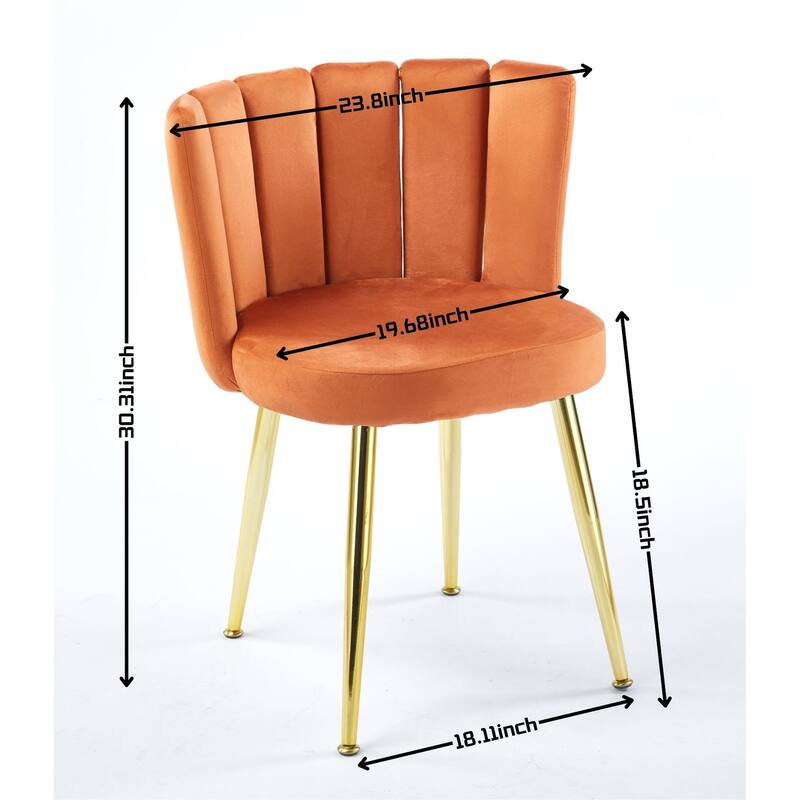 Barrel Dining Chairs Set of 2, Velvet Upholstered Accent Chairs, Kitchen Side Chairs with Metal Legs for Kitchen, Living Room