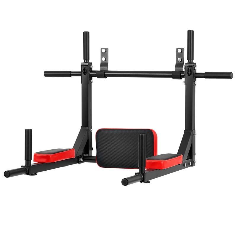 Multifunctional Pull Up Dip Bar Wall Mounted Heavy Duty Home Gym Chin Up Bar with Cushion Seat - 37.48” x 24.72” x 29.65”