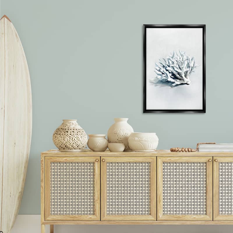 Stupell Subtle Staghorn Coral Framed Floater Canvas Wall Art Design By Ramona Murdock