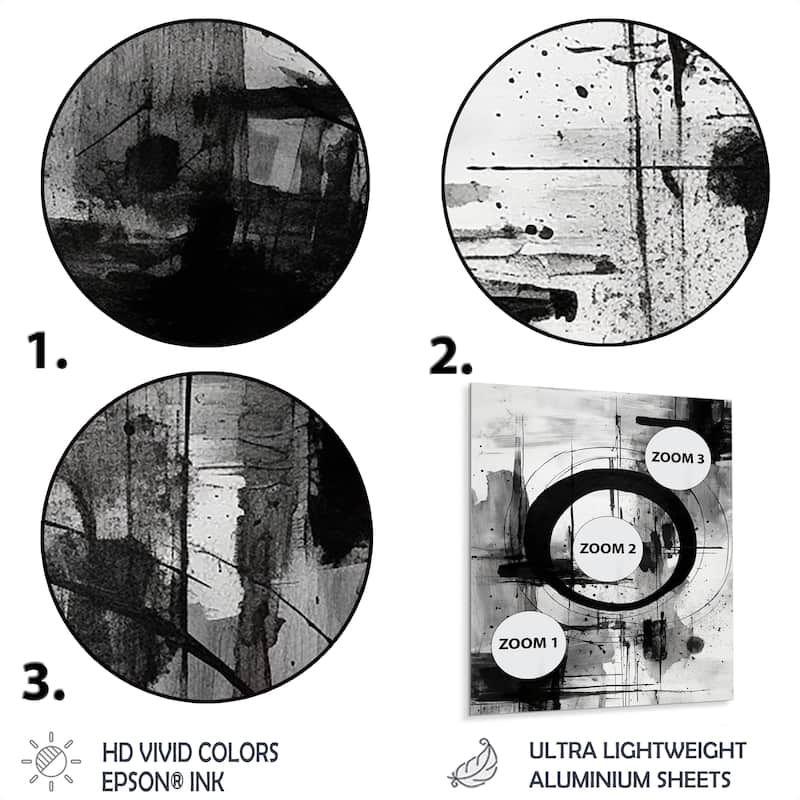 Designart "Minimalism Graffiti Artwork I" Abstract Liquid Ink Metal Wall Art