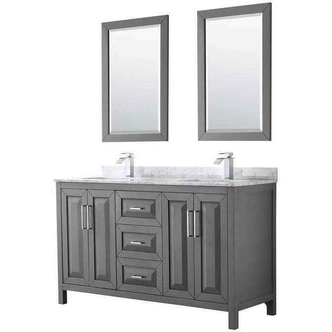 Wyndham Collection Daria 60" Free Standing Double Vanity Set with MDF