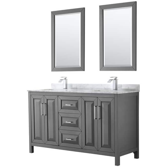 Wyndham Collection Daria 60" Free Standing Double Vanity Set with MDF