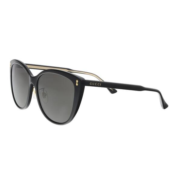Shop Gucci Gg0193sk 003 Black Cat Eye Sunglasses 58 16 150