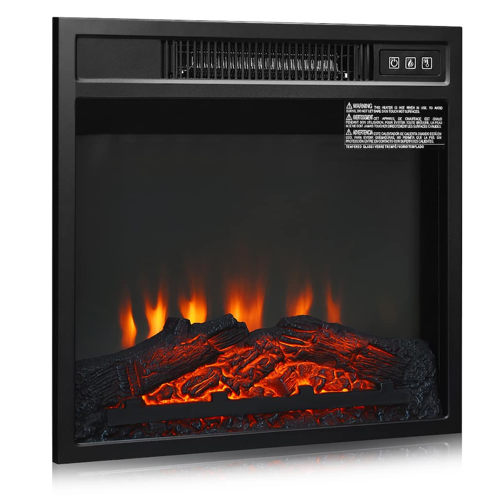 Electric Fireplace Heater 1400 W Recessed Stove with Remote Control