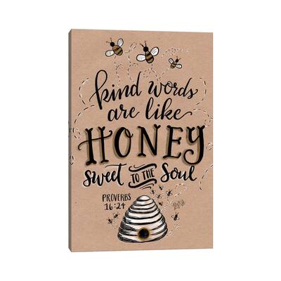 iCanvas "Kraft - Kind Words Are Like Honey" by Lily & Val Canvas Print