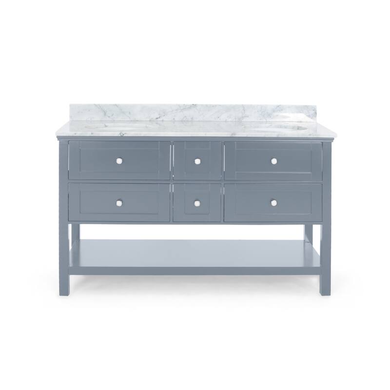 Douvier Wood Double Sink Bathroom Vanity by Christopher Knight Home