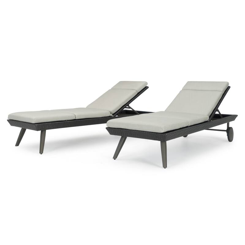 Portofino Casual 2 Piece Sunbrella Outdoor Patio Lounger & Mattress