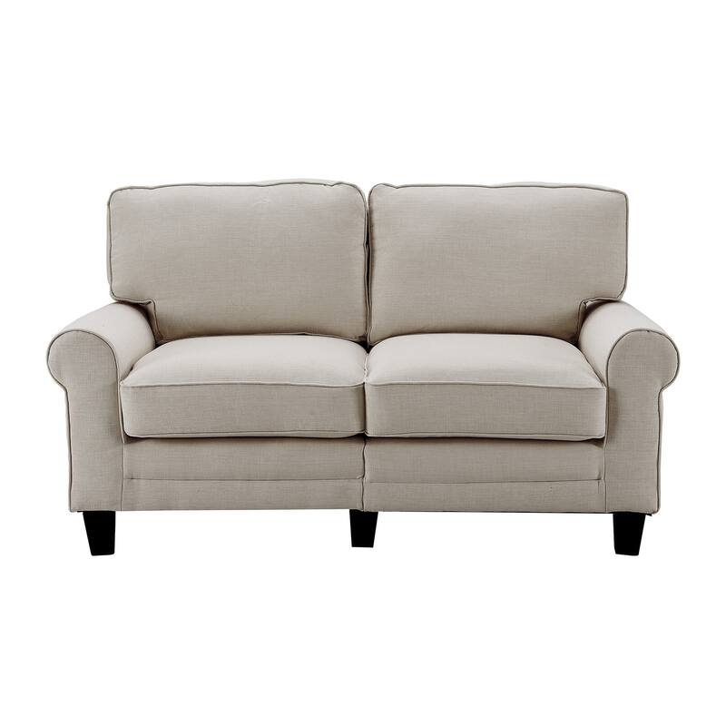 Serta Copenhagen 61" Loveseat for Two People, Pillowed Back Cushions and Rounded Arms, Durable Modern Upholstered Fabric