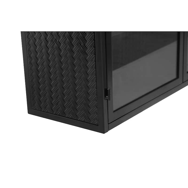 Modern Two-door Wall Cabinet with Featuring Three-tier Storage