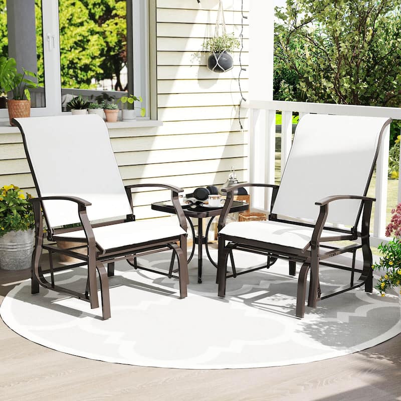 Costway Porch Gliders Set of 2/4 with Reclined High Back Breathable - See Details