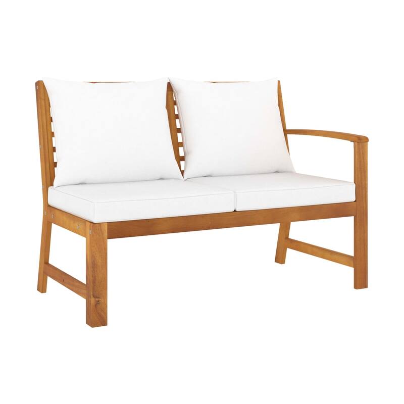 Roma 5pc Modular Outdoor Sofa and Table Set, Solid Acacia Wood, White