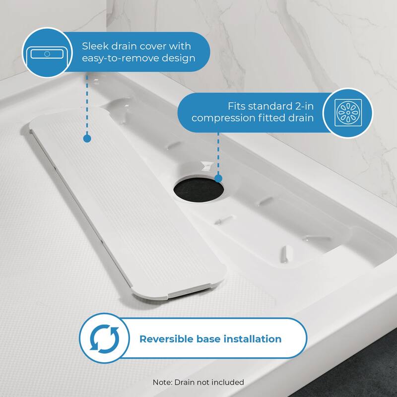 Ove Decors 15SBR-FOLG60 Folga 60" x 34" Rectangular Shower Base with