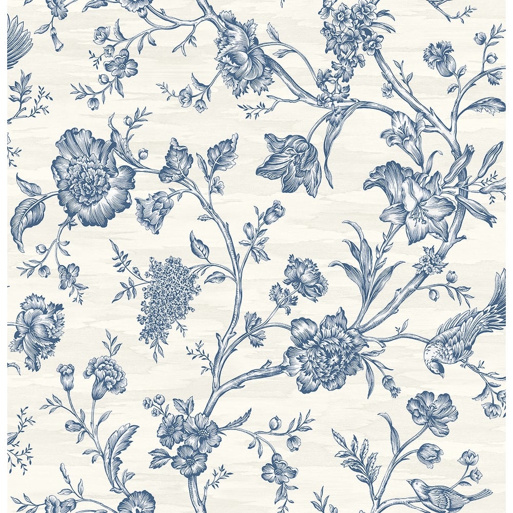 Seabrook Designs Stoney Brook Floral Unpasted Wallpaper