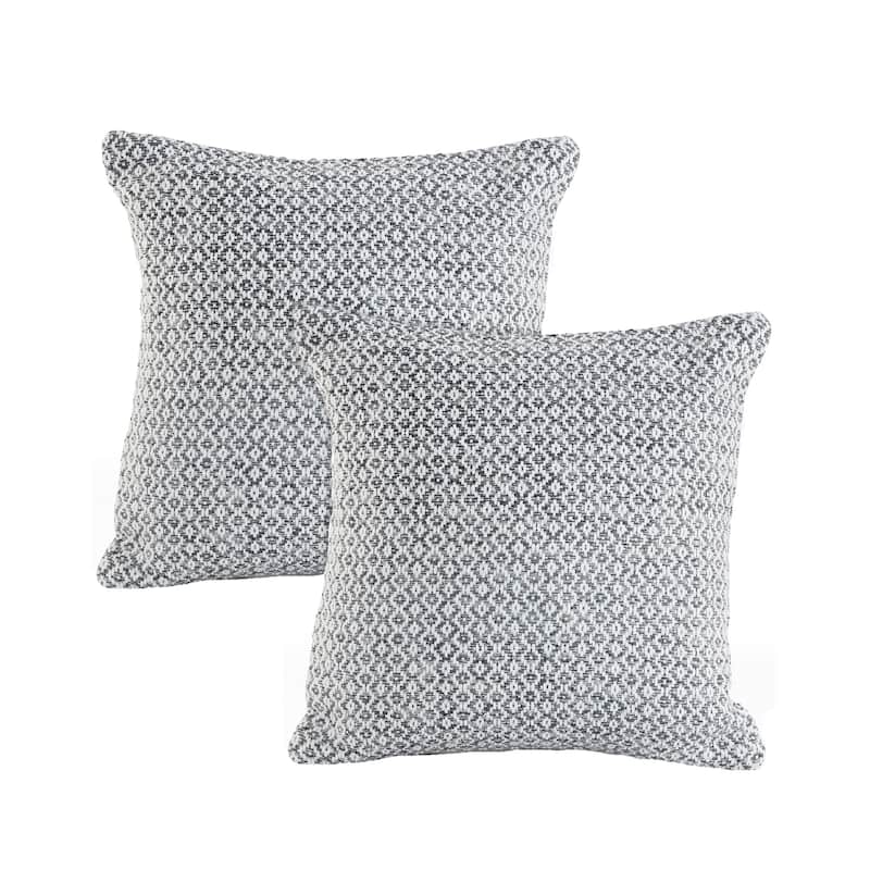 Sevita Gray/White Geometric Cotton Throw Pillow, Set of 2