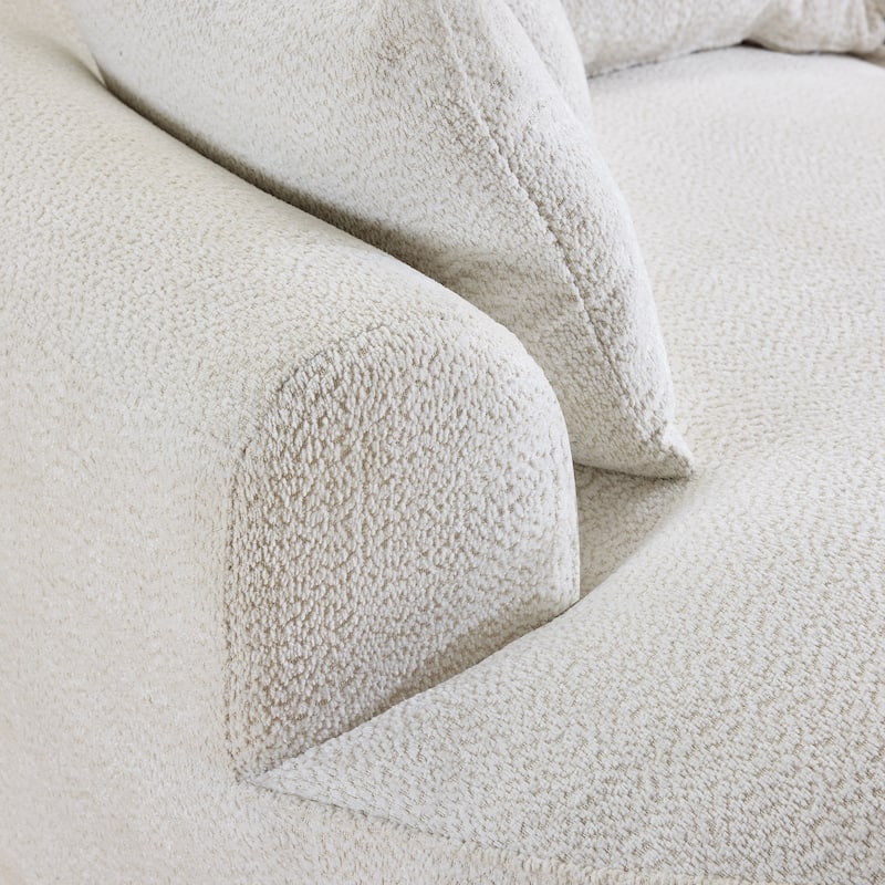 L Shape Sectional Sofa with Curved Chaise Lounge, High-Resilience Sponge Boneless Sofa, Upholstered Sofa with Throw Pillows