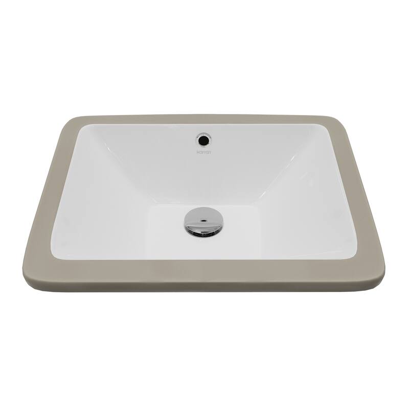 Karran 16-3/4" Undermount Vitreous China Bathroom Sink In White