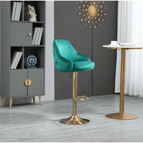 Modern Heighted Bar Stool Chair in Emerald