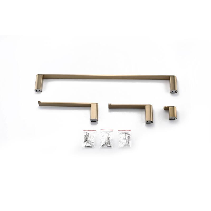 Topcraft Wall Mounted Stainless Steel Bathroom 4-Piece Hardware Accessory Set