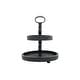 preview thumbnail 23 of 27, Distressed Wood 2-Tier Tray with Metal Handle Black