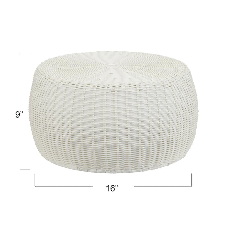 Household Essentials Handwoven Resin Storage Stool Ottoman