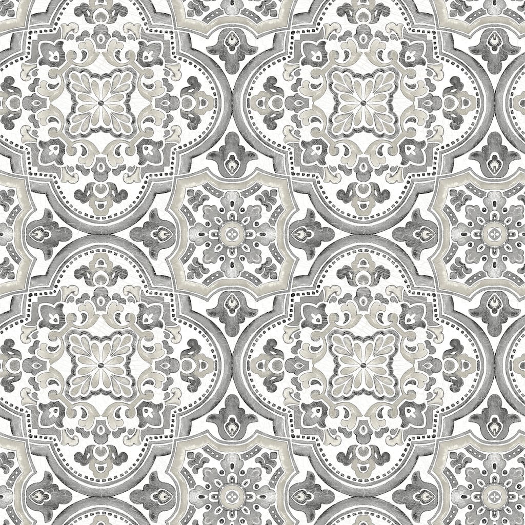 Chesapeake Concord Black Medallion Wallpaper