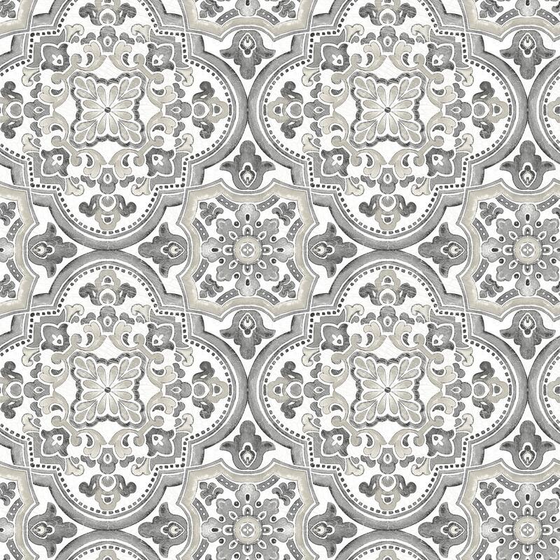 Chesapeake Concord Black Medallion Wallpaper