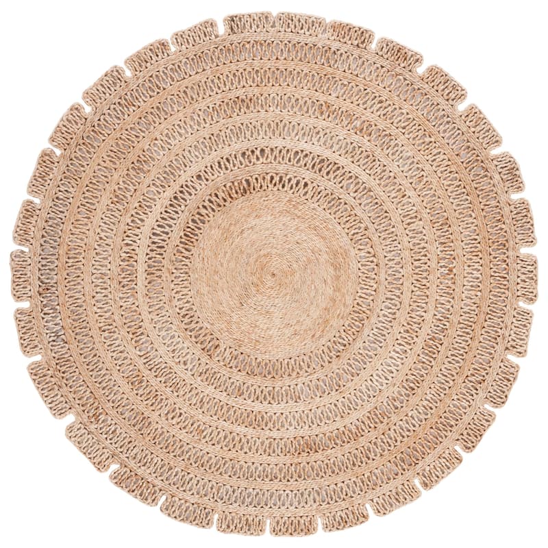 SAFAVIEH Natural Fiber Melba French Country Round Jute Rug - 3' Round - Natural