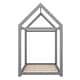 preview thumbnail 8 of 7, Gray Twin Size Wooden House Bed with Roof