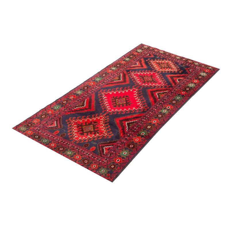 ECARPETGALLERY Hand-knotted Teimani Navy Wool Rug - 3'8 x 6'9