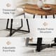 Small Dining Table for 4, 31.5 Inches Industrial Dinner Table with Metal Base