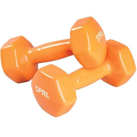 Spri db-8 spri deluxe vinyl dumbbells 8lb pair black