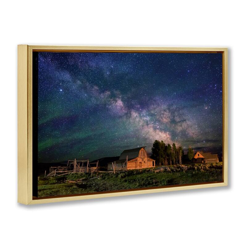Stupell Nebula Sky over Farm Scene Framed Floater Canvas Wall Art Design By Royce Bair
