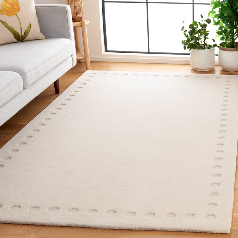 SAFAVIEH Handmade Metro Nazlije French Country Wool Rug - 6' Square - Ivory