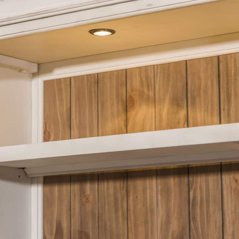 Morgan Creek Antique White Entertainment Center with Piers