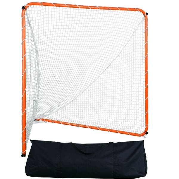 slide 2 of 7, VEVOR Lacrosse Goal, Steel Frame Backyard Lacrosse Training Equipment,Portable Lacrosse Goal with Carry Bag Black